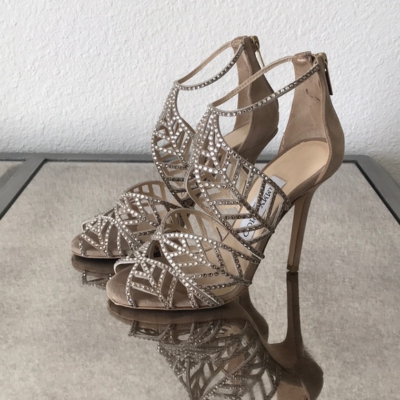 JIMMY CHOO Crystal 110MM Wedding Sandals Sz 34 - Picture 3 of 9